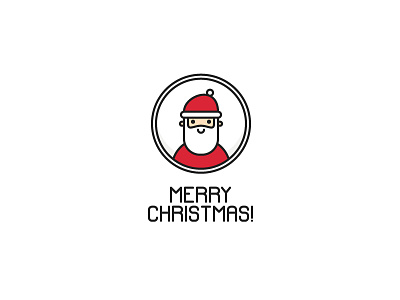 Santa card character christmas greeting icon outline santa vector