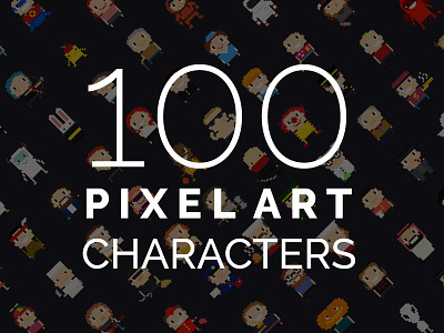 100 Pixel Art Characters 8-bit art character pixel