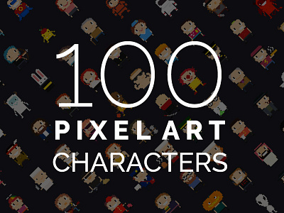 100 Pixel Art Characters 8 bit art character pixel