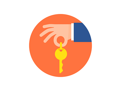 Here is your key. circle flat hand icon key simple