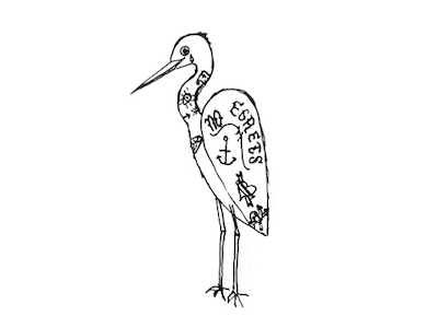 "No Egrets" egrets illustration no egrets regrets tattoo