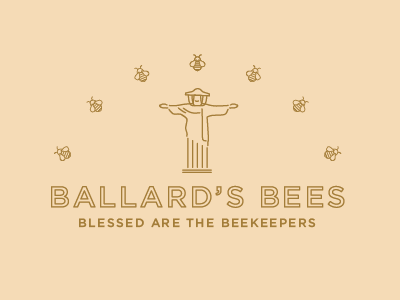 Ballard's Bee's Logo beekeeping bees blessed honey logo