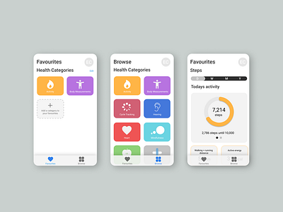 Apple Health Redesign app apple exercise gym health illustration interaction interactive iphone redesign smartphone sports ui ux vector
