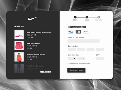 Nike Checkout Page Redesign checkout dailyui dailyui 003 dailyuichallenge design nike sketch ui uidesign ux uxdesign