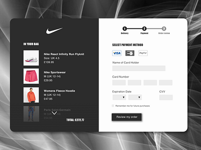 Nike Checkout Page Redesign