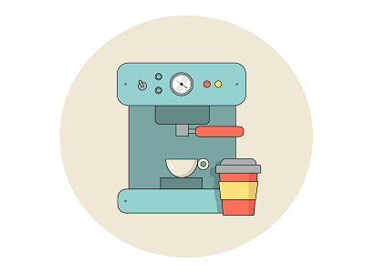 Coffee machine coffe coffee machine coffee maker design flat illustration logo vector web