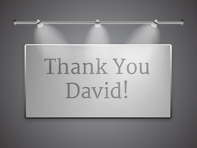 A huge thanks to Mr. David Damour!
