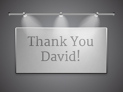 A huge thanks to Mr. David Damour!