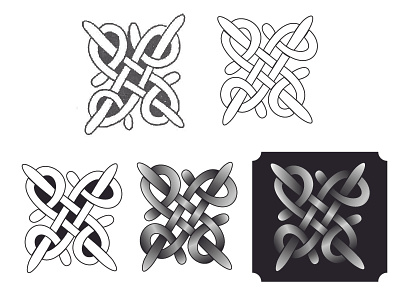 From the Bell Shrine of St. Patrick black and white celtic gradients knots