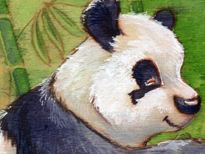 Munching Panda illustration painting panda watercolor