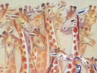 16 Giraffes and a Penguin childrens book giraffes illustration penguin