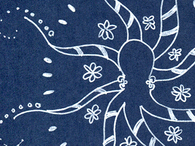 Octosnowflake design illustration monotone octopus snowflake