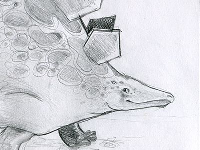 Sbpp9 Stegosaurus casey girard dinosaur sketch sketchbook project