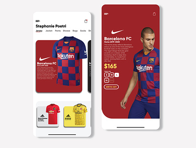 Sportswear Shop app app design concept design football jersey shop sport ui ux