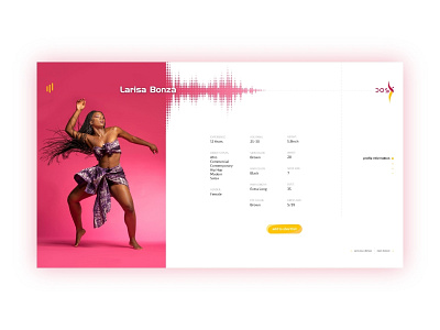 User Profile | Daily UI Challenge daily ui 006 dancer user profile