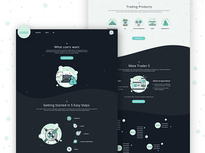 Landing Page | Daily UI Challenge black daily ui 003 homepage landing page liquid mint trading platform web deisgn