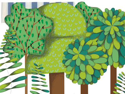 The forest in "Kler" children book illustration childrens book childrens illustration collage digital illustration illustration