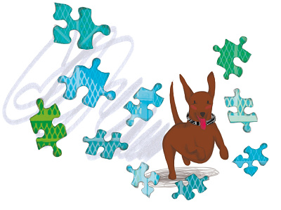 Charlie ❤️ children book illustration childrens book childrens illustration collage dachshund digital illustration dog illustration