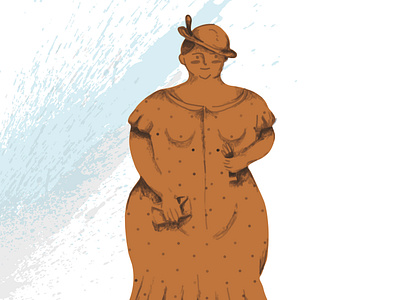 A lady with a dress - Fernando Botero children book illustration childrens book childrens illustration collage digital illustration illustration