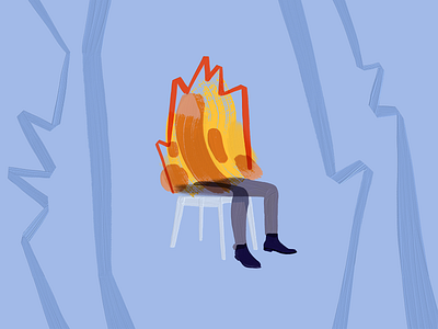 Rejected blog cover idea 2020 adobe fresco anxiety burn burnout crisis fire illustration man on fire meme peakon stress this is fine this is fire