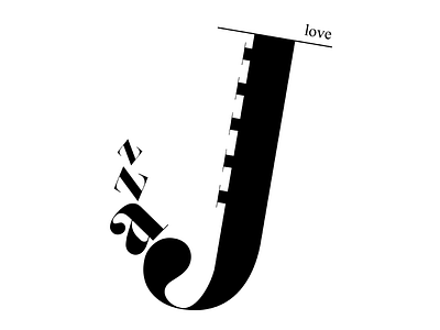 Jazzy love jazz letter love sticker typeface