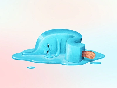 Hurt IceCream app colorful cry ice crean illustration melting sad stick sticker pack sweet upset