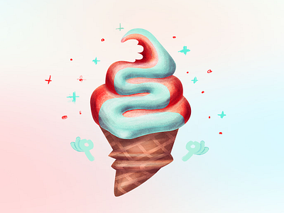 Keep Cool IceCream amazing chill colorful cool food ice cream illustration sparkling sweet yoga