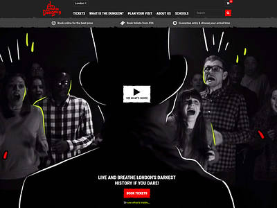 London Dungeon design video website concept website design