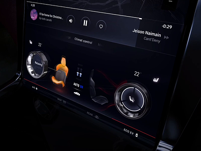 Automotive Knob controls air car climate condition conditioner controls display hmi hvac knob knobs massage motion screen screens seats touch touchscreen ui ux