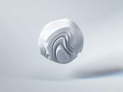 White sculpture sphere 3d animation base c4d clean fx houdini illustration motion sfx white whitespace