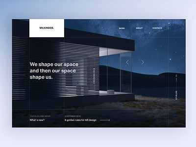 Website Night home visual agency arrows details exterior grid home landing layout luxury premium product smarthome studio team ui ux web webdesign website