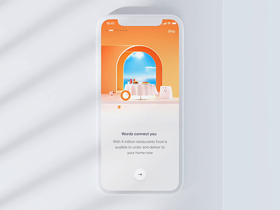 Brand onboarding UI 3d animation brand brand identity branding design ecommerce food illustration motion onboarding ordering restaurant shopping shopping cart transport ui ux voice water