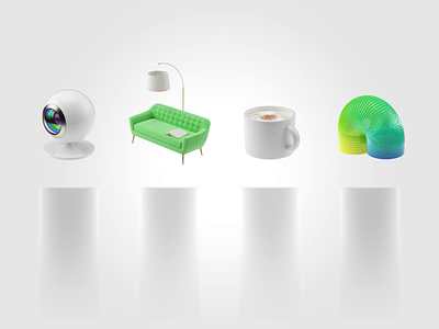 Augmented reality icons 3d 3d art aep animation ar art direction augmented reality c4d camera chill coffe cup icons iconset illustration motion playground sofa ui vr