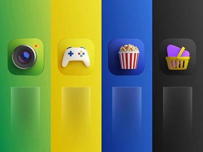 App market 3d icons 3d app design application branding c4d camera colors game illustration market marketing marketplace motion popcorn smarthome tv ui ux