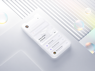 Planner home screen UI 3d animation home homepage illustration ios ios app iphone12 landing main mockup motion planner planner app planners schedule simple ui ux white