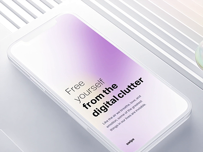 Onboarding text effect for Natural AI alive animation background branding clutter effect ios iphone mockup onboarding simple simple clean interface slide swipe textile typeface typefaces ui ux white