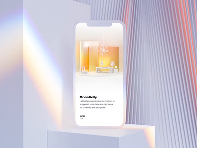 Smart Home app Onboarding 3d animation branding c4d color glass illustration intelligence intelligent interior lamp motion simplicity smart smart home smarthome smartphone typeface ui ux