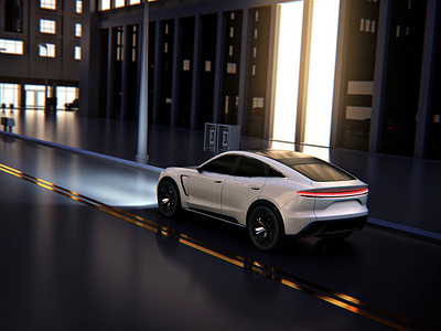 Night city driving 3D 3d animation automotive automotive design autonomous autonomous car c4d car demo driving electric ev hmi motion selfdriving sportcar super car vehicle video