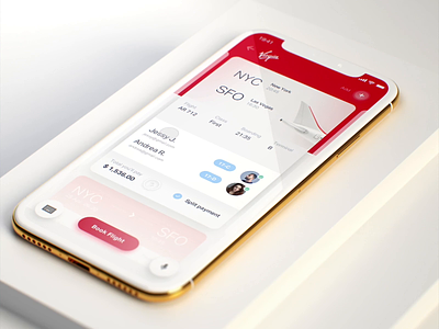 Natural Flight UI airlines airplane app appstore book book a flight booking download flight ios iphone mockup natural operating system os red ticket ui user experience voice