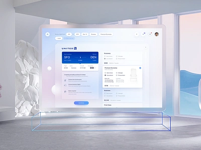 Ticket UI for Natural Desktop airlines aviation blue book booking buy dashboard desktop flight item natural purchase search simple ticket ui united web website