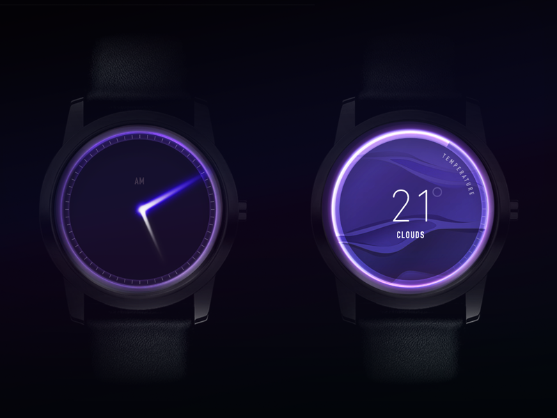 Clock Glow Concept ux circle loader timer am weather dark light arrows glow clock concept