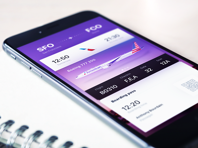 Informative Tickets airlines boarding pass boing color exploration fantasy ios plane tickets travel ui ux