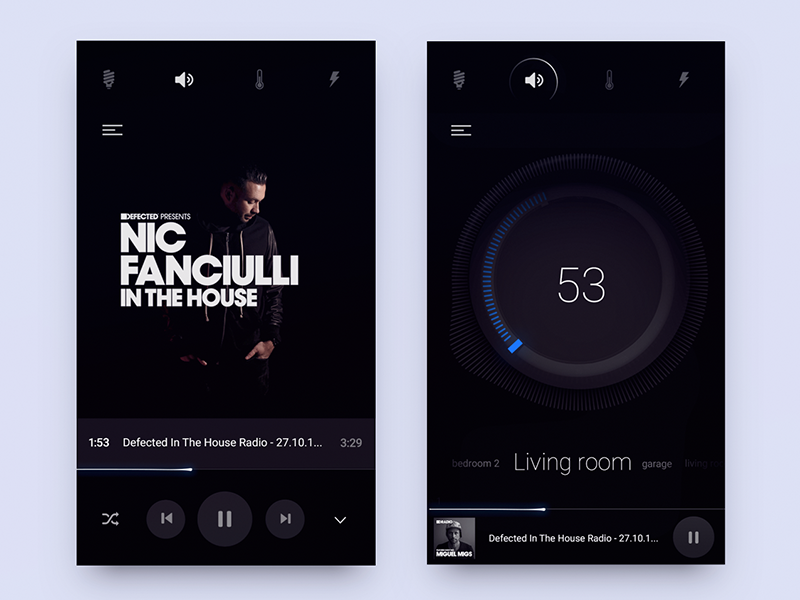 Sound Part of smart home product UI ui ux os loader icons energy house knob play control music smart home