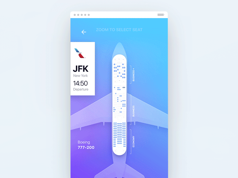 Seat flow for Tinder Travel concept by fantasy