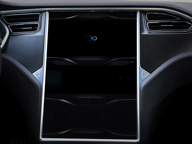 Start up interaction for Tesla dashboard concept