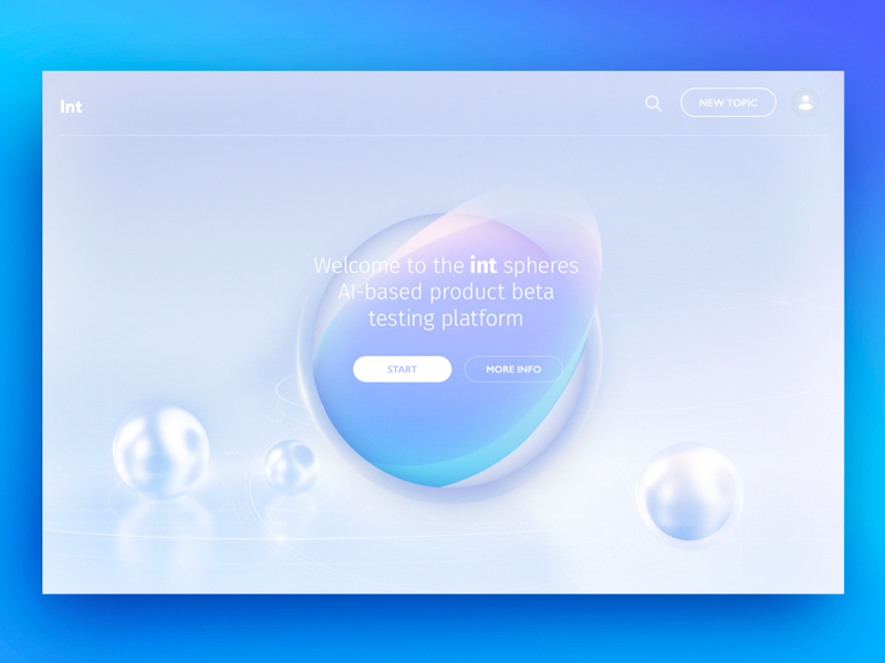 Landing page exploration for AI-based product by gleb ux ui light white centred visual direction colors page landing ai circle