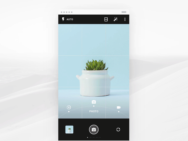 Camera UI flow motion preview for android OS app aep android blur design icons os panoramic photo slider slo mo ui ux
