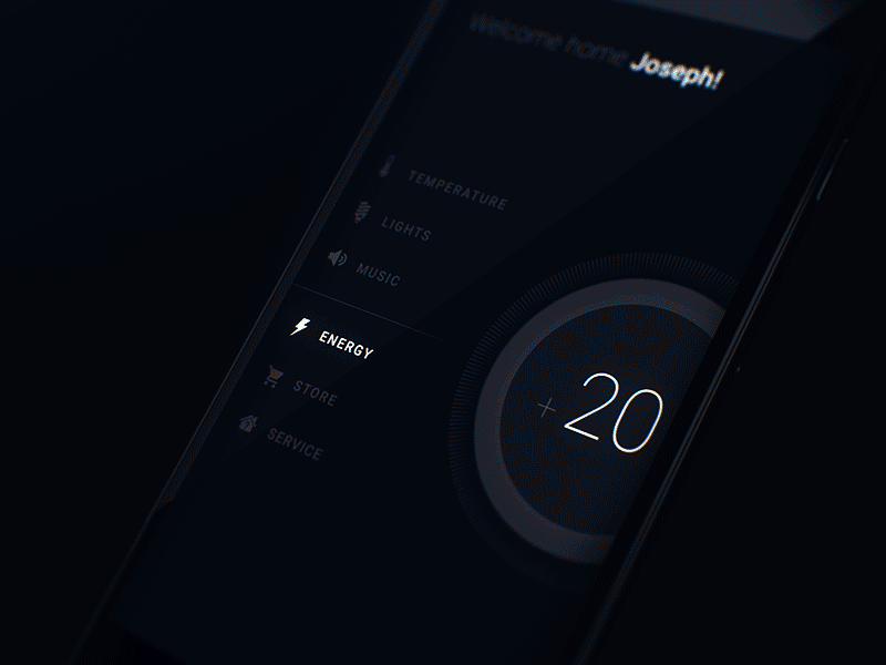 Energy effect for smart home product UI