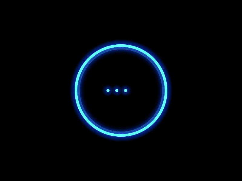 Smile loader for AI product design ae aep animation blue circle clean dark design dots loaded loader loading motion particles product rokid round shape simple smile