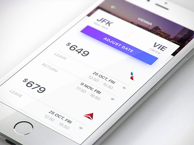 Airlines booking UI for fantasy 3d ae aep ai animation booking branding class data date ecommerce graphic icons ios more morphing motion price ui ux